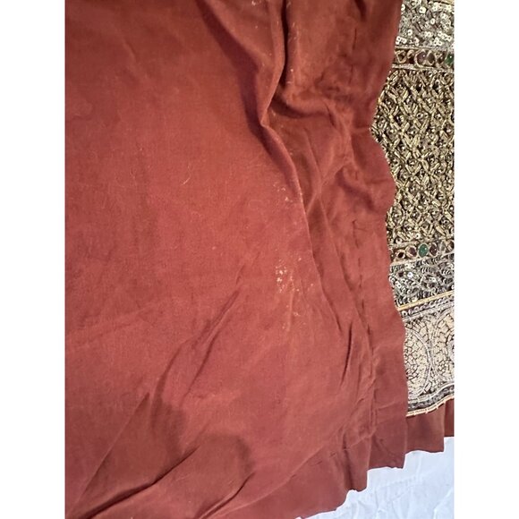 Vtg Handmade Heavily Embellished Beaded Sequin Embroidered Table Runner Read - Picture 4 of 16